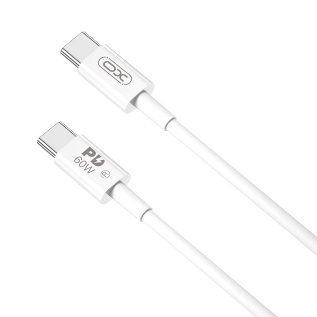 Кабель XO Type-C-Type-C NB-Q190A 60W 3A/1m White