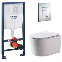 Инсталляция GROHE Rapid SL 38772001+ Унитаз подвесной DUSEL AREZ + Сидение + Панель смыва (928802)