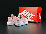 Жіночі кросівки Nike Huarache замшеві текстильні стильні молодіжні рожеві білі, фото 4