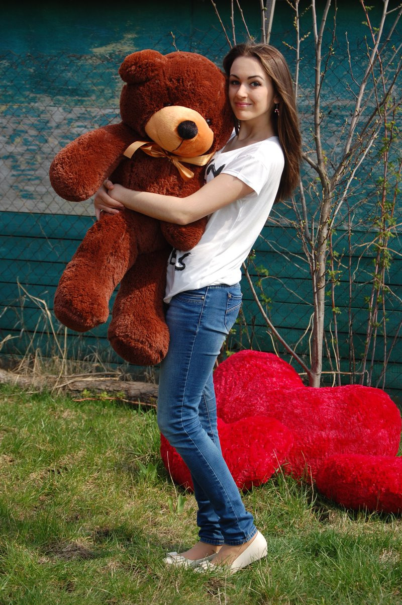 Ведмедик плюшевий Тедді колір шоколад 120 см
