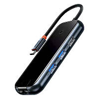 USB-Хаб-адаптер 5-Port Baseus: Type-C к 2xUSB3.0, USB2.0, Type-C PD&Data, RJ45