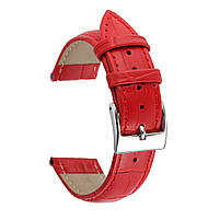 Ремінець шкіряний для годинника 20 мм червоний, пряжка - рожеве золото, фото 3