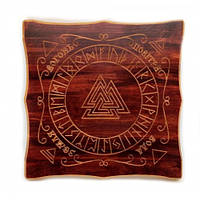 Эксклюзивный "Рунический алтарь", на украинском языке (29*29*1.8см), массив ольхи, резной