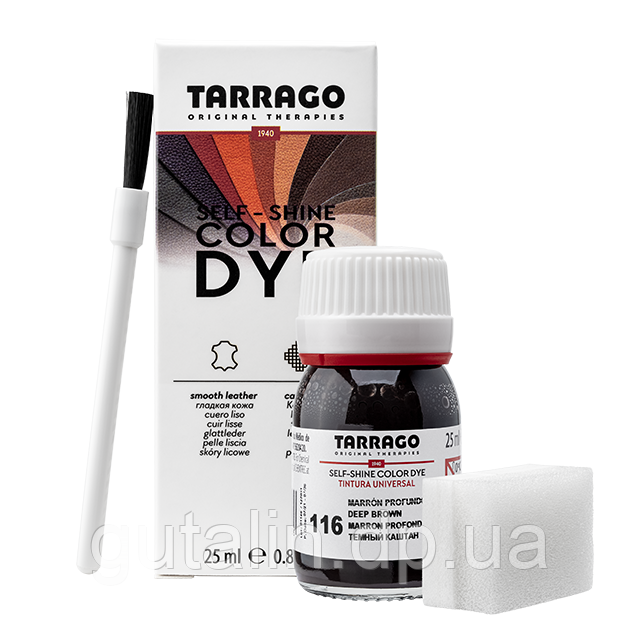 Барвник для гладкої шкіри та текстилю Tarrago Color Dye 25 мл колір дуже темно-коричневий (116)