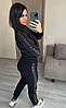 Жіночий спортивний костюм Dior чорний зі стразами (Діор трикотаж Туреччина), фото 7