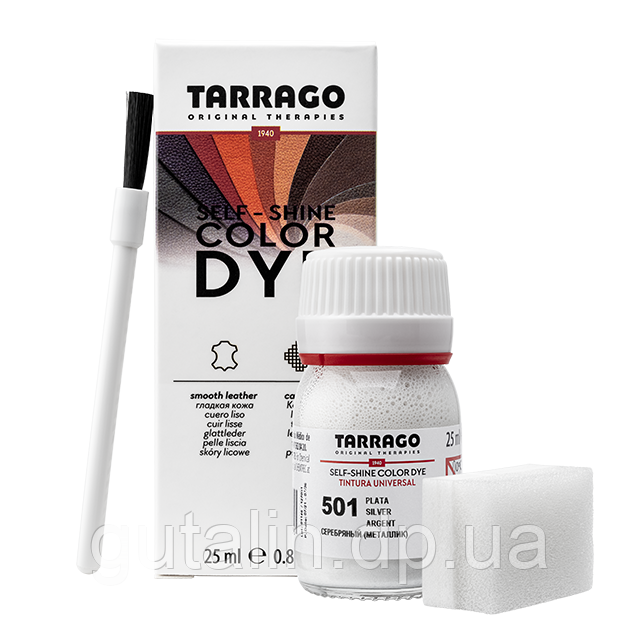 Барвник для гладкої шкіри та текстилю Tarrago Color Dye 25 мл колір сріблястий металік (501)