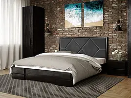 Ліжко двоспальне Магнолія з металевим підйомним механізмом з натурального дерева Арбор Древ