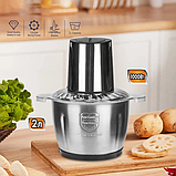 Кухонний блендер RAF R.7019 2L 1000 Вт, Подрібнювач продуктів, Блендер-чопер, фото 6