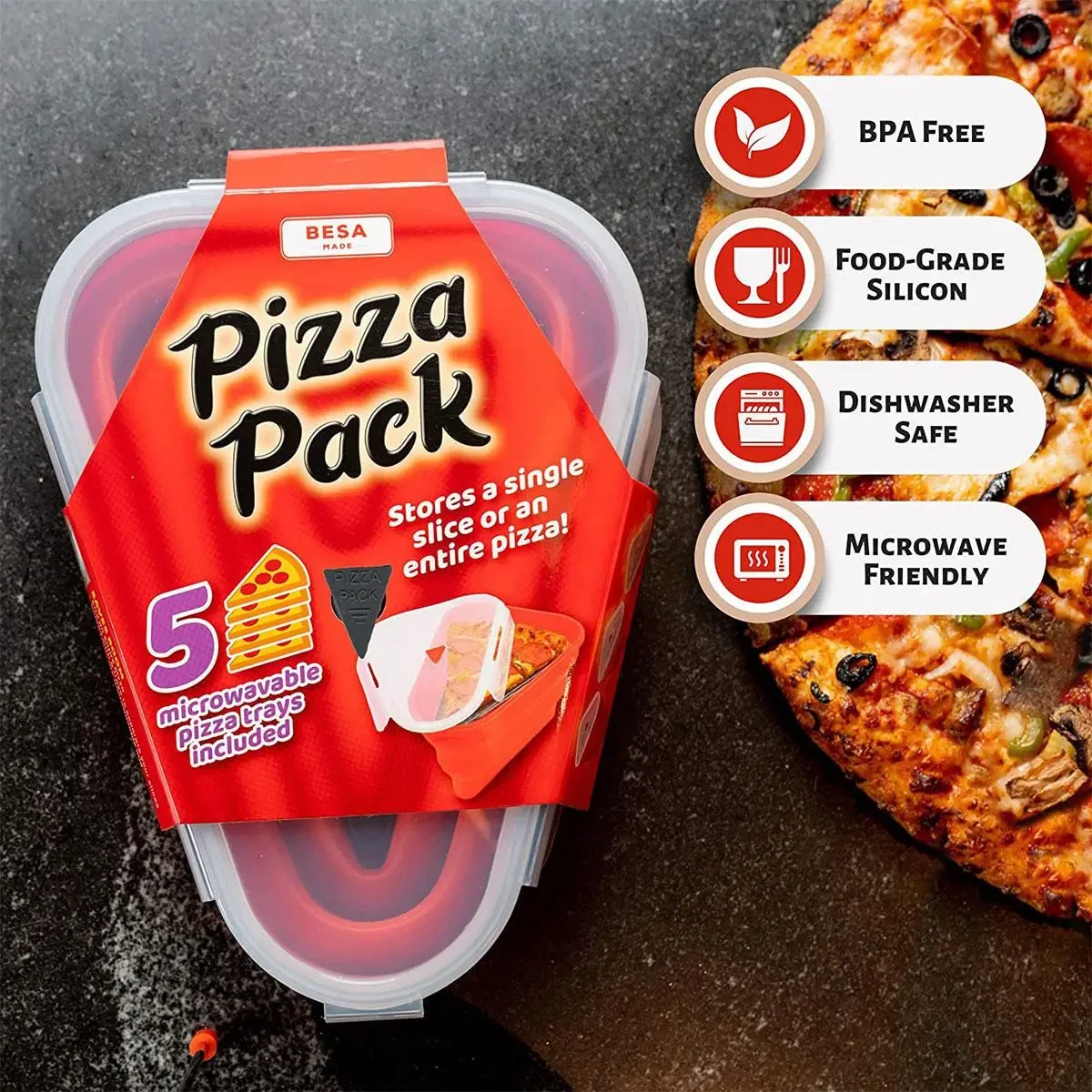Контейнер для зберігання їжі PIZZA PACK, Ланчбокс, Органайзер для їжі, Бокс для зберігання їжі