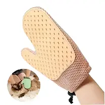 Масажна рукавичка щітка для видалення шерсті котів і собак із захистом від подряпин XL-147, Рукавичка від шерсті, фото 4