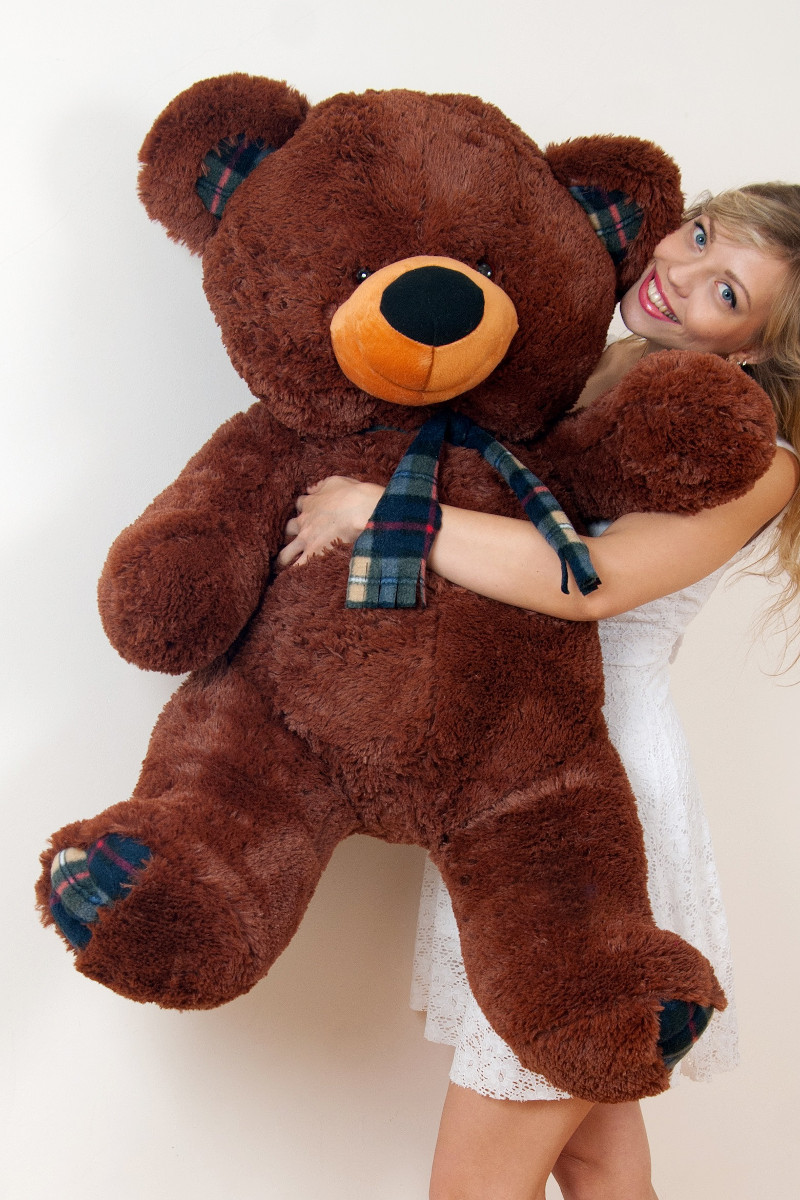 Ведмедик плюшевий Барбері шоколадний 120 см