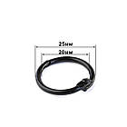 Кільце для блокнота металеве, роз"ємне Чорне 20мм 1шт KDA054, фото 2