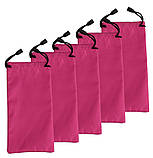 М'який чохол мішечок для окулярів, футляр, сумочка, пурпурово-червоний колір, фото 3