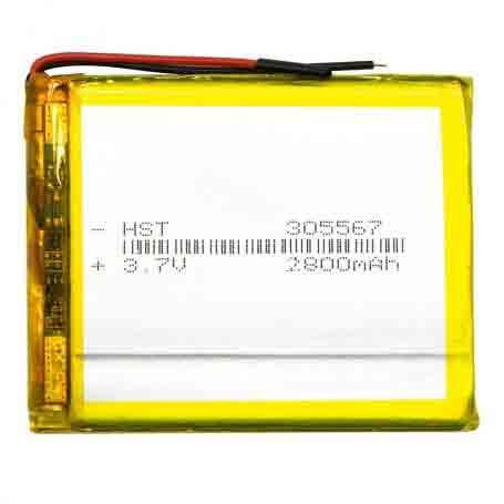 Акумулятор Li-pol 3.7V 2800mAh (3 x 55 x 67 мм.), фото 1