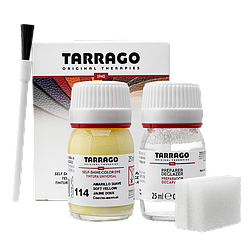 Барвник для гладкої шкіри та текстилю + очищувач Tarrago Color Dye 25мл+25мл колір світло жовтий (114)
