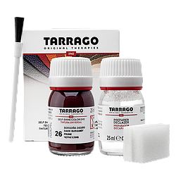 Барвник для гладкої шкіри та текстилю + очищувач Tarrago Color Dye 25мл+25мл колір темно бордовий (26)