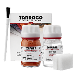 Барвник для гладкої шкіри та текстилю + очищувач Tarrago Color Dye 25мл+25мл колір червоний апельсин (28)