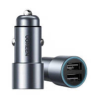 Автомобильное зарядное устройство UGREEN CD130 24W Dual USB-A Car Charger Gray (50592)