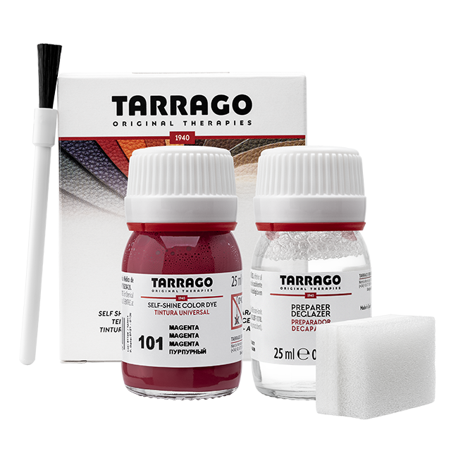 Барвник для гладкої шкіри та текстилю + очищувач Tarrago Color Dye 25мл+25мл колір малиновий (101), фото 1