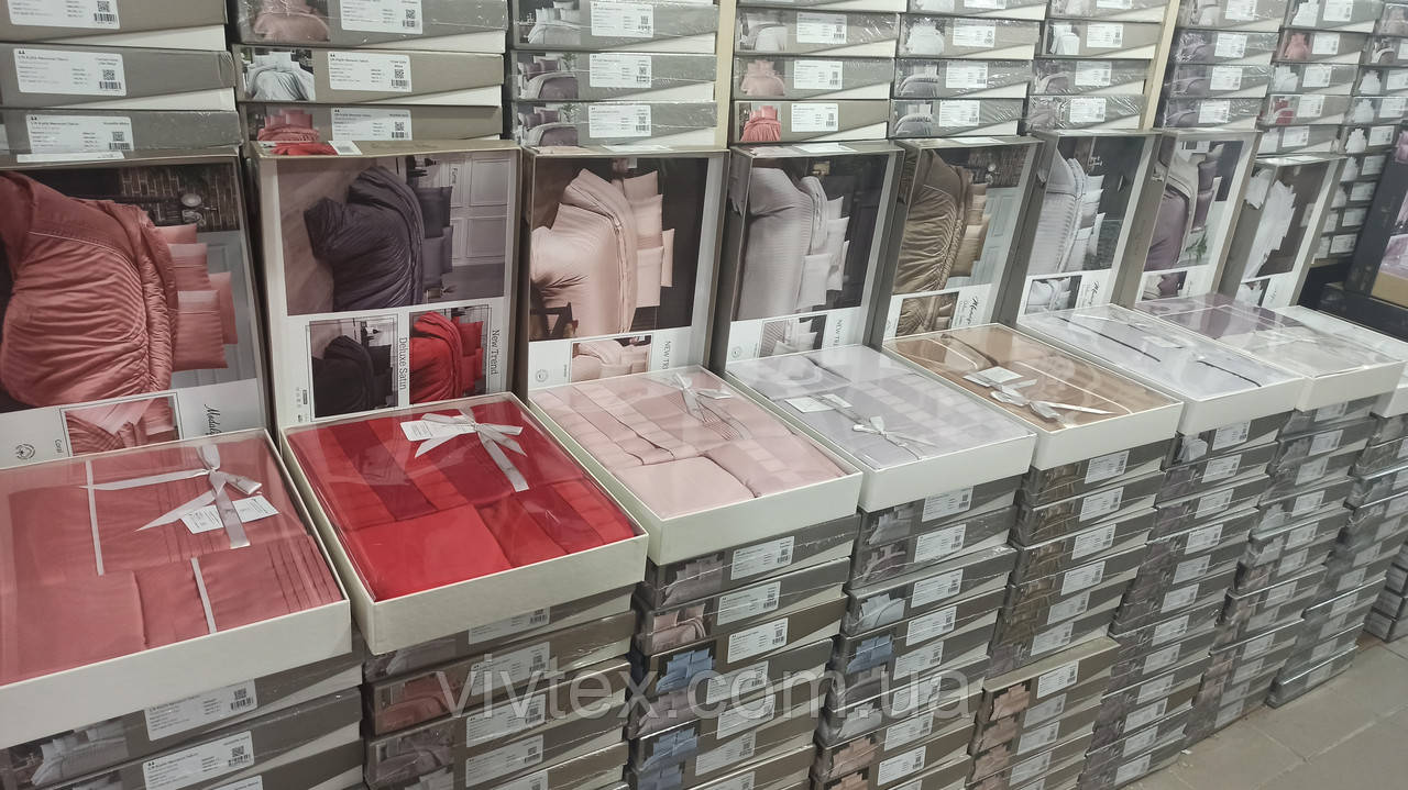 Постільна білизна сатин deluxe First Choice євро 200х220 (Туреччина), фото 1