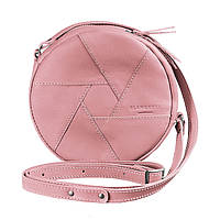 Кожаная круглая женская сумка BlankNote Розовая (BN-BAG-11-pink-peach) TV, код: 1643569