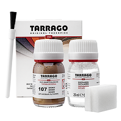 Барвник для гладкої шкіри та текстилю + очищувач Tarrago Color Dye 25мл+25мл колір бронзовий металік (107)