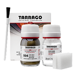 Барвник для гладкої шкіри та текстилю + очищувач Tarrago Color Dye 25мл+25мл колір золот-корич металік (504)