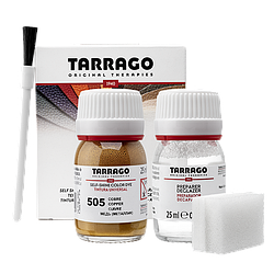 Барвник для гладкої шкіри та текстилю + очищувач Tarrago Color Dye 25мл+25мл мідний колір металік (505)