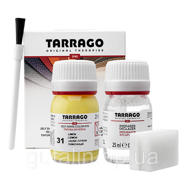 Барвник для гладкої шкіри та текстилю + очищувач Tarrago Color Dye 25мл+25мл колір лимонний (31)