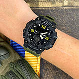 Тактичний багатофункціональний годинник з подвійним часом Patriot 003AGUASI Тризуб срібло Зелені + Коробка, фото 4