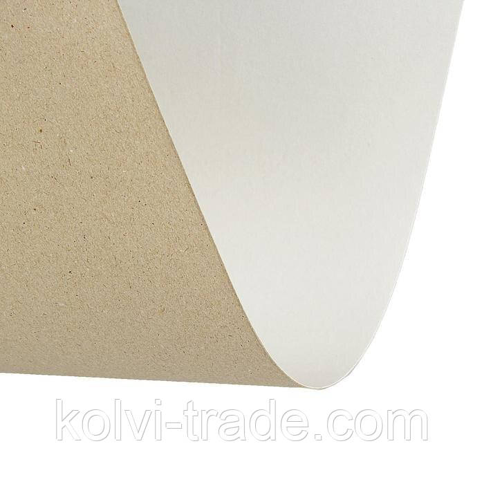 Макулатурний картон хром-ерзац у рулоні 1050мм*25м, щільність 420г/м2, товщина 0.6мм, вага 10кг