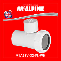 Повітровідвідник каналізаційний 32х32 мм компресійне з'єднання/розтруб V1ABSV-32-PL-WH McALPINE