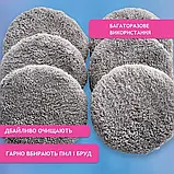 Серветки для робота мийника вікон із диском Ø 14-15 см, універсальні — Сірий, 24 ШТ., фото 6