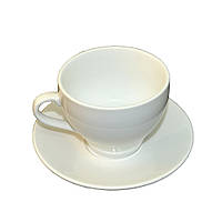 Чашка чайная фарфоровая 300 мл с блюдцем Helios (HR1303)