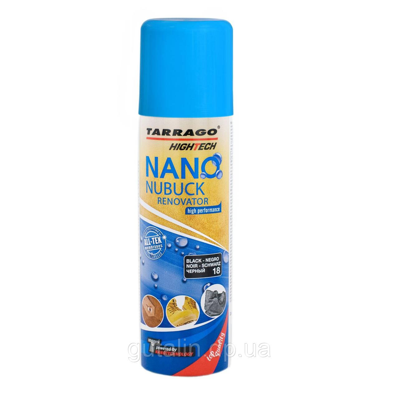 Аерозоль фарба для замші Tarrago Nano Nubuck Renovator 200 мл колір чорний