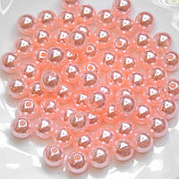 Бусины под жемчуг 8 мм, розовый персик (50 шт)