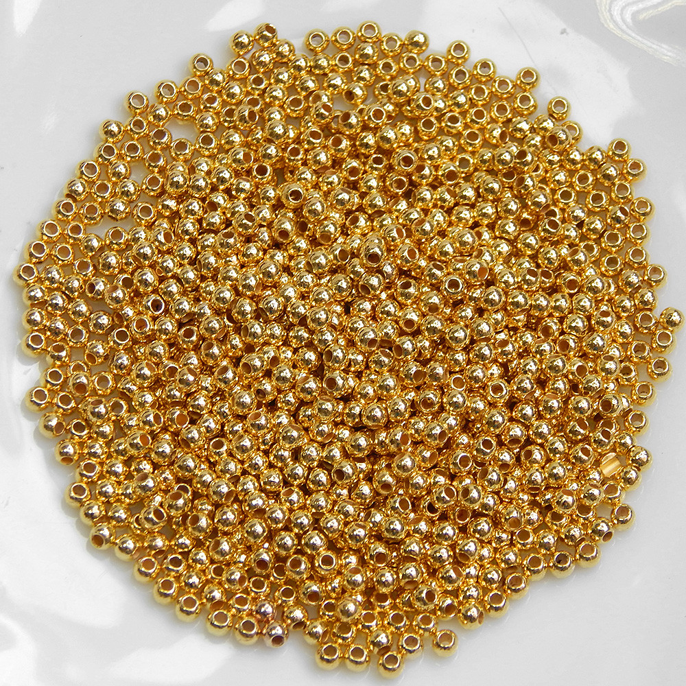 Намистини  3 мм, гальваніка золото (5 гр)