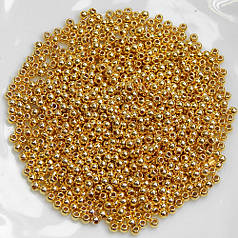 Намистини  3 мм, гальваніка золото (5 гр)