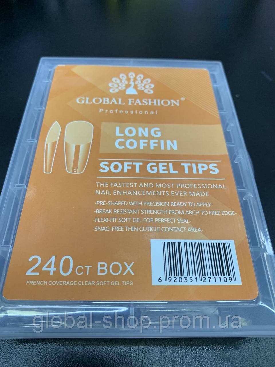 Гелеві типси для нарощування нігтів Global Fashion 240 шт. 4 різновиди, фото 1