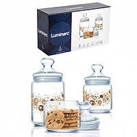 Набір скляних банок для сипучих продуктів Luminarc Comet Nova 3 шт 0,5+0,75+1 л (Р2332) Оригінал