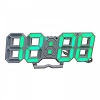 Електронний настільний LED-годинник із будильником і термометром VST-883 білий (Зелена підсвітка)