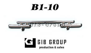 Задній захист (подвійна нержавіюча труба – подвійний вус) для Volkswagen Caddy Type (2004-2010) d60х1,6мм