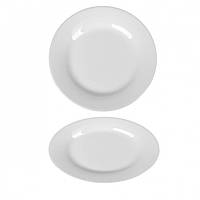 Тарелка белая круглая ресторанная из фарфора Helios десертная 190 мм (4401)
