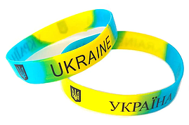 Браслет Силіконовий Україна Ukraine Широкий 1,2 см в Упаковці 100 шт.