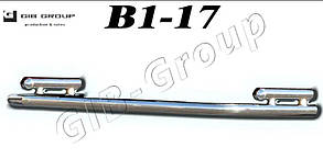 Задній захист (подвійна нержавіюча труба – подвійний вус) для Volkswagen Sharan I (1999-2009) d60х1,6мм