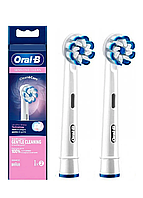 Насадки к электрической зубной щётки Oral B Sensitive, 2шт. в упаковке (орал би) сменные насадки сенсетив