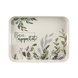 Піднос Bon appetit білий рослини FL-1051