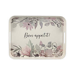 Піднос Bon appetit білий квіти FL-1050