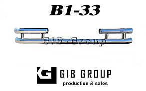 Задній захист (подвійна нержавіюча труба – подвійний вус) для Volkswagen Sharan I (1999-2009) d60х1,6мм