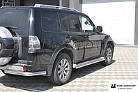 Защита заднего бампера ( одинарные углы) для Mitsubishi Pajero Wagon 4 (2006+)